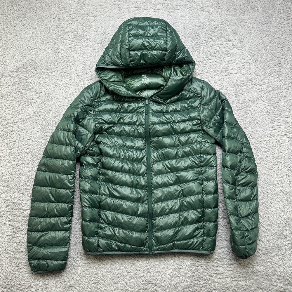 Uniqlo Jacket Womens XS Green Puffer Pufftech Compact Down Filled Hooded